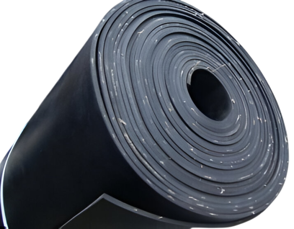 ROLLO DE GOMA SBR 65 ± 5 SHORE A – COLOR NEGRO CON TELA /SIN TELA