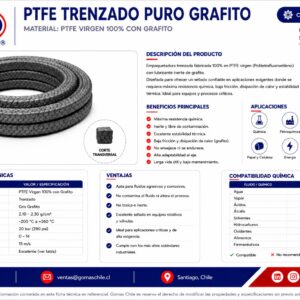 PTFE TRENZADO GRAFITO