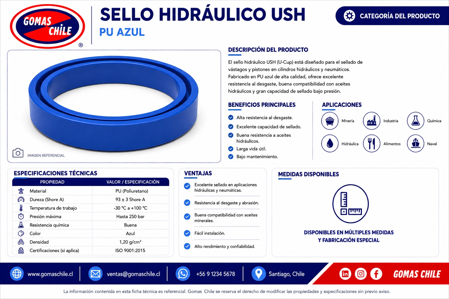 SELLO HIDRÁULICO USH PU