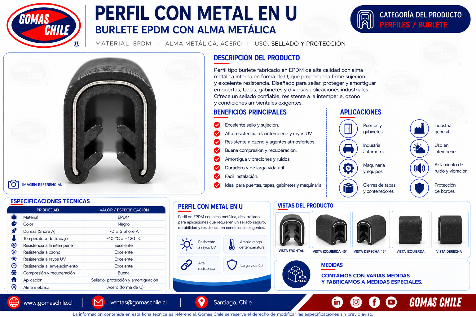PERFIL PUERTA EPDM